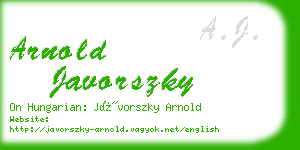 arnold javorszky business card